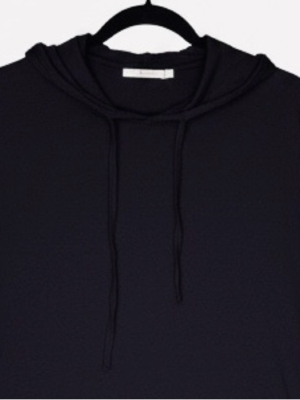 Vince Black Double Layered Hooded Pullover Sweatshirt Small